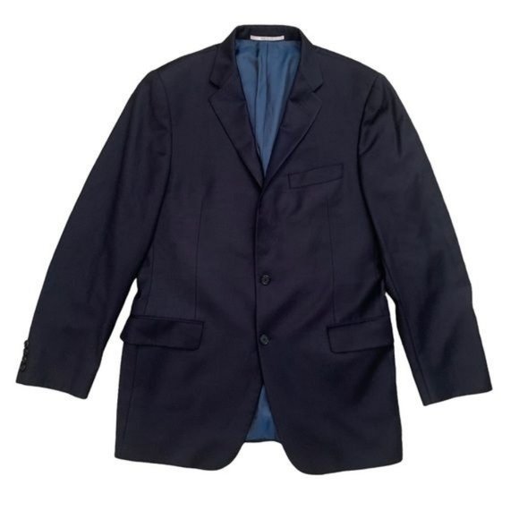 Hickey Freeman Other - Hickey Freeman Milburn II Navy Blue Blazer 100% Worsted Wool Size‎ 42L